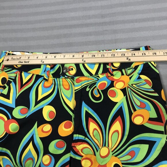 Loudmouth Golf Pants Mens 34x32 Black Multicolor Psychedelic Floral Stretch - Picture 11 of 16